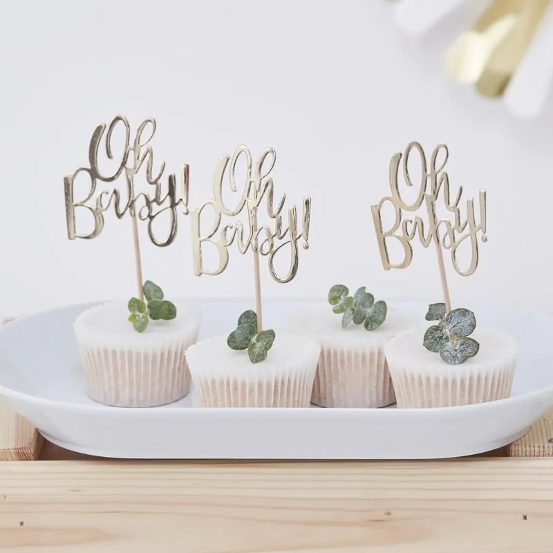 Cupcake toppers - oh baby! Bij cake, bake & love 4 Cupcake toppers - oh baby!