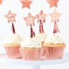 Cupcake toppers - rose gold
