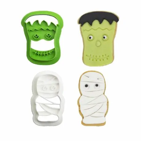 Koekjesuitsteker set mummy en frankenstein bij cake, bake & love 5 Koekjesuitsteker set mummy en frankenstein