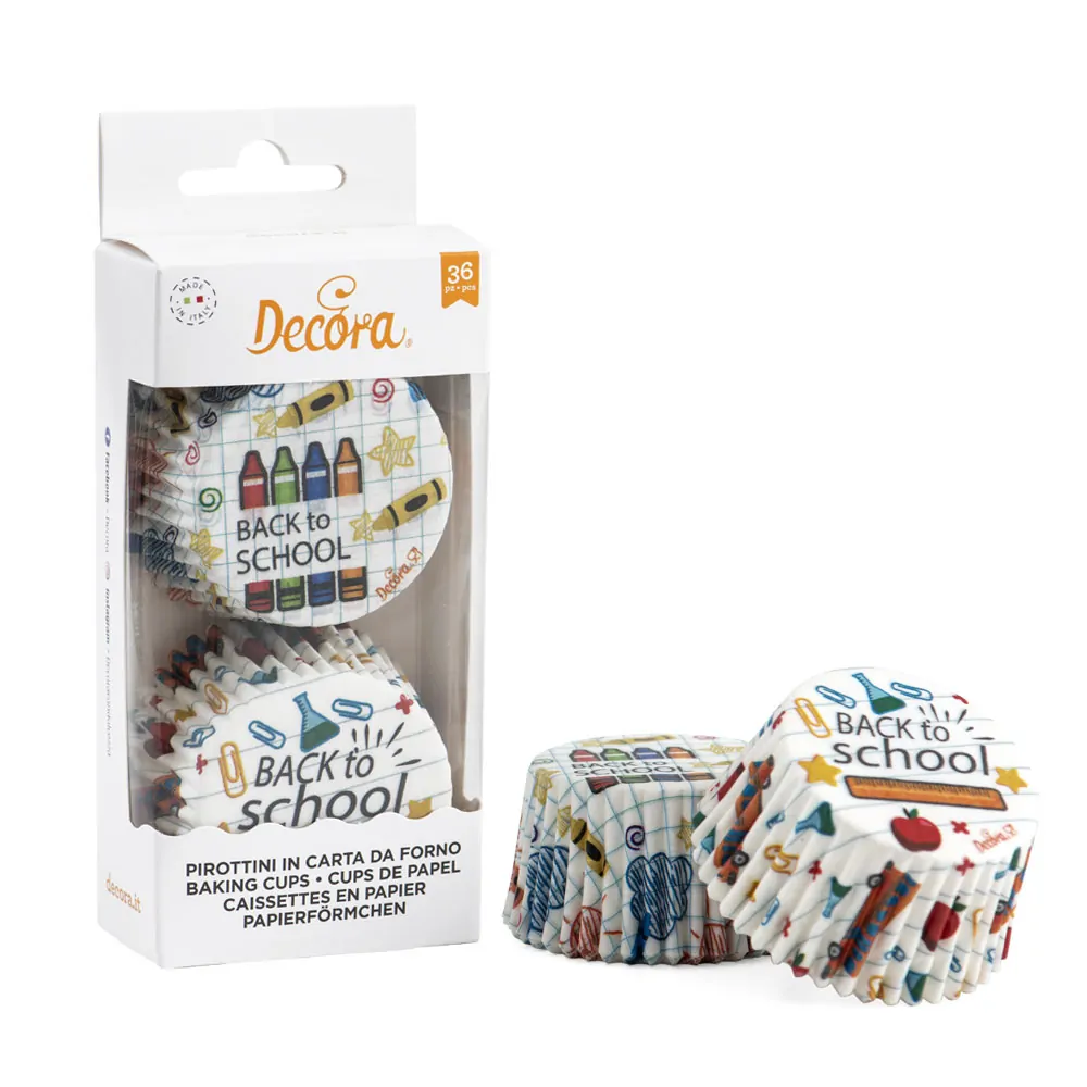 Baking cups back to school 36 stuks bij cake, bake & love 4 Baking cups back to school 36 stuks