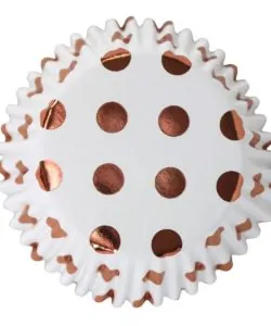 PME Foil Lined Baking Cups Rose Gold Polka Dot pk/30 (2)