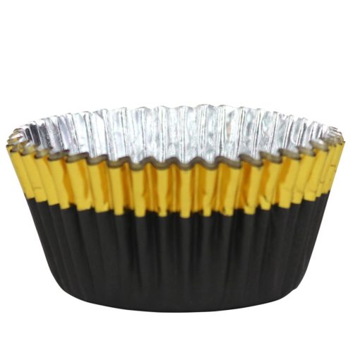 Pme foil lined baking cups black with gold trim pk/30 (2)