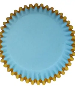 PME Foil Lined Baking Cups Blue with Gold Trim pk/30 (2)