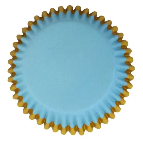 Pme foil lined baking cups blue with gold trim pk/30 (2)