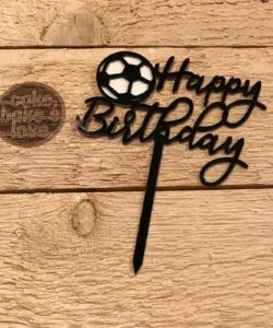 Caketopper Happy Birthday voetbal