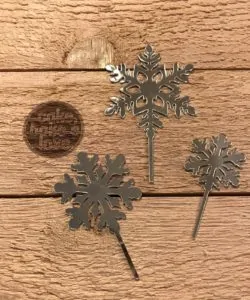Caketopper Snowflakes zilver