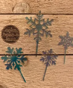 Caketopper Snowflakes glimmend blauw