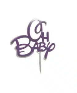 Caketopper Oh Baby paars