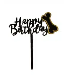 Caketopper Happy Birthday hondenbotje
