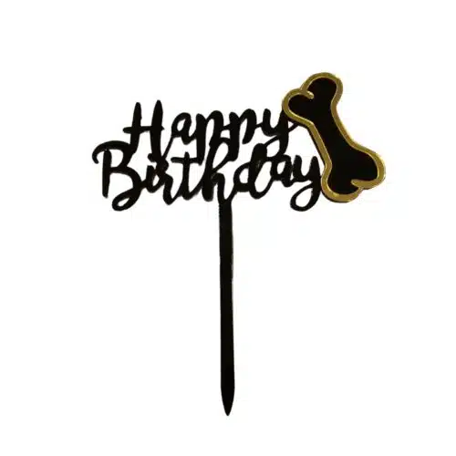 Caketopper happy birthday hondenbotje