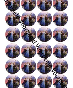 Eetbare Cupcakeprint Frozen 2 1 - 24 cupcake rondjes