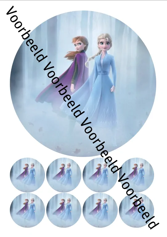 Eetbare taartprint frozen 2 2 - 18 cm rond + 8 cupcake rondjes bij cake, bake & love 5 Eetbare taartprint frozen 2 2 - 18 cm rond + 8 cupcake rondjes