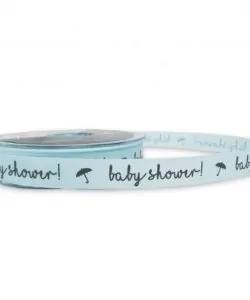 Lint per meter 1,5 cm breed Baby shower - licht blauw