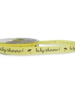 Lint per meter 1,5 cm breed Baby shower - geel