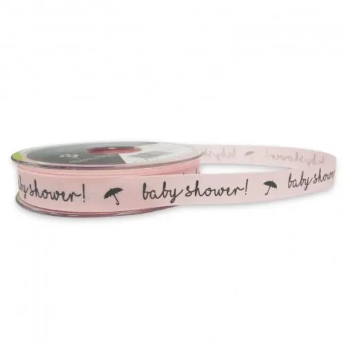 Lint per meter 1,5 cm breed baby shower - roze