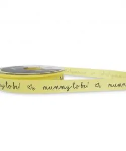 Lint per meter 1,5 cm breed Mummy to be - geel