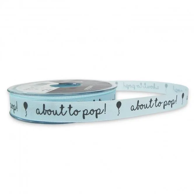 Lint per meter 1,5 cm breed about to pop - licht blauw bij cake, bake & love 5 Lint per meter 1,5 cm breed about to pop - licht blauw