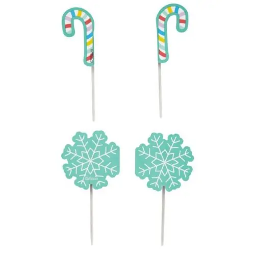 Wilton treat picks snowflake & candy cane pk/12 - afbeelding 2