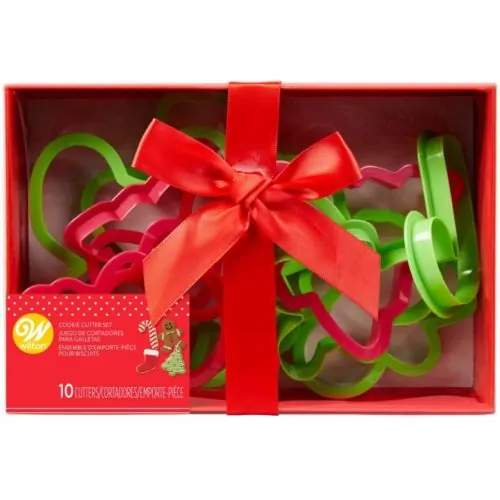 Wilton plastic cookie cutter christmas set/10