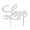Caketopper love zilver met strass steentjes - 127 x 132mm bij cake, bake & love 1
