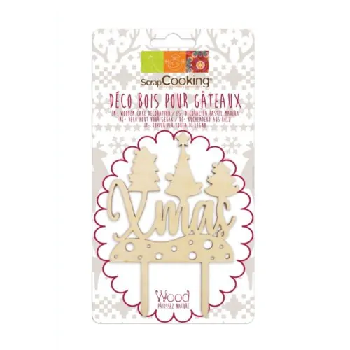 Kerst caketopper hout - afbeelding 2