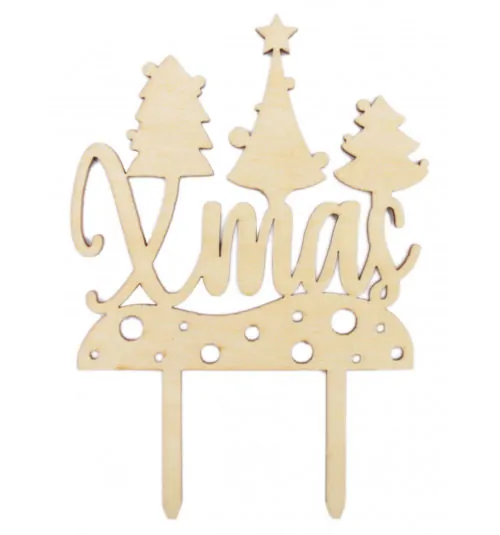 Kerst caketopper hout