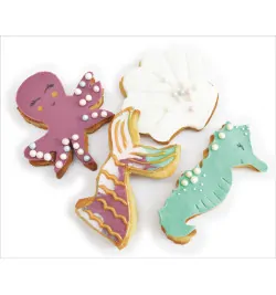 Koekjesuitstekers op ring zeemeermin 4 stuks bij cake, bake & love 6 Koekjesuitstekers op ring zeemeermin 4 stuks - afbeelding 2