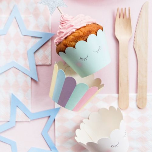Partydeco cupcake wrappers unicorn set/6 bij cake, bake & love 6