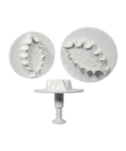 Larger veined holly leaf plunger cutters set/3 bij cake, bake & love 10