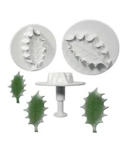 Larger Veined Holly Leaf Plunger Cutters Set/3