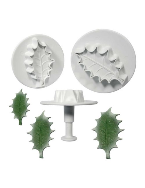 Larger veined holly leaf plunger cutters set/3