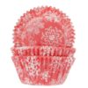 House of marie baking cups sneeuwkristal rood pk/50 bij cake, bake & love 1