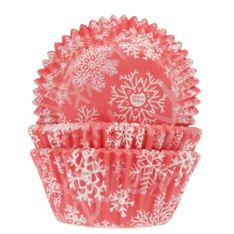 House of marie baking cups sneeuwkristal rood pk/50 bij cake, bake & love 5 House of marie baking cups sneeuwkristal rood pk/50