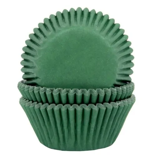 House of marie baking cups donkergroen pk/50