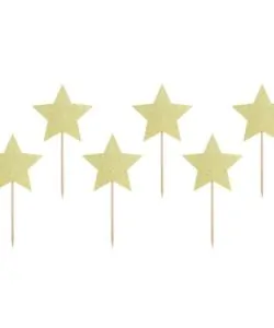 Alternative view of PartyDeco Cupcake Toppers Sterren - Goud Set/6