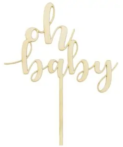 Alternative view of PartyDeco Houten Cake Topper - Oh Baby