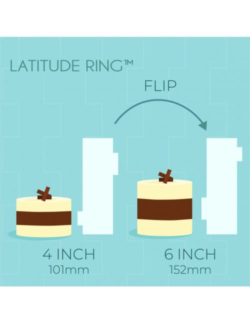 Pme tall patterned edge side scraper - latitude ring 4” & 6" bij cake, bake & love 9
