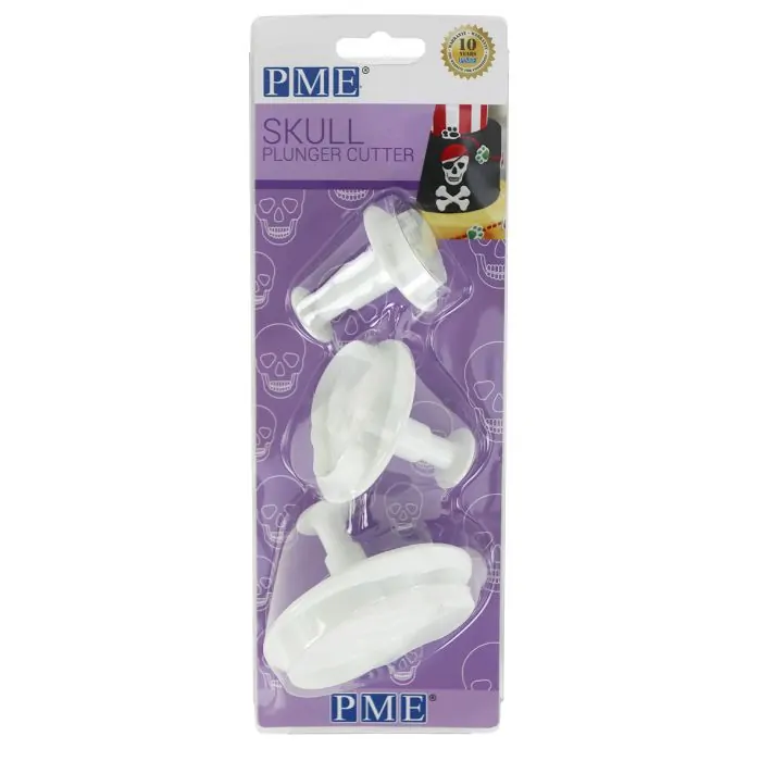 Novelty plunger cutters - skull set of 3 bij cake, bake & love 5 Novelty plunger cutters - skull set of 3