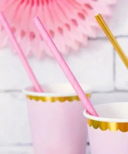 Alternative view of PartyDeco Papieren Rietjes Light Roze pk/10
