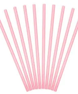 PartyDeco Papieren Rietjes Light Roze pk/10