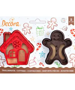 Koekjesuitsteker set Gingerbread man & House