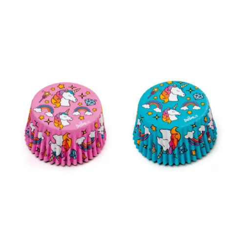 Baking cups unicorn pink & blue 36 stuks
