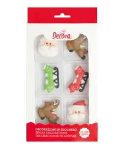 Suikerdecoraties Santa Claus pk/6