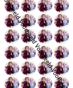 Eetbare Cupcakeprint Frozen 2 4 - 24 cupcake rondjes