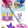 Eetbare taartprint shimmer & shine - poppetjes + logo bij cake, bake & love 1