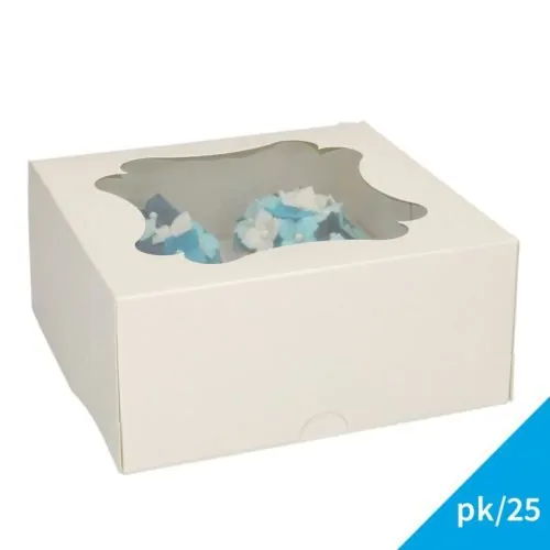 Funcakes cupcake doos 4 - wit pk/25