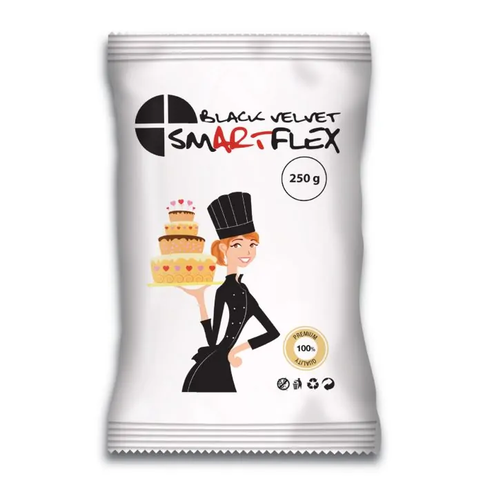 Smartflex fondant black velvet 250g bij cake, bake & love 4 Smartflex fondant black velvet 250g