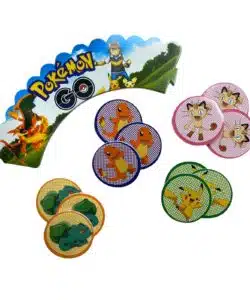 Pokemon cupcake wrapper + rondjes set 12