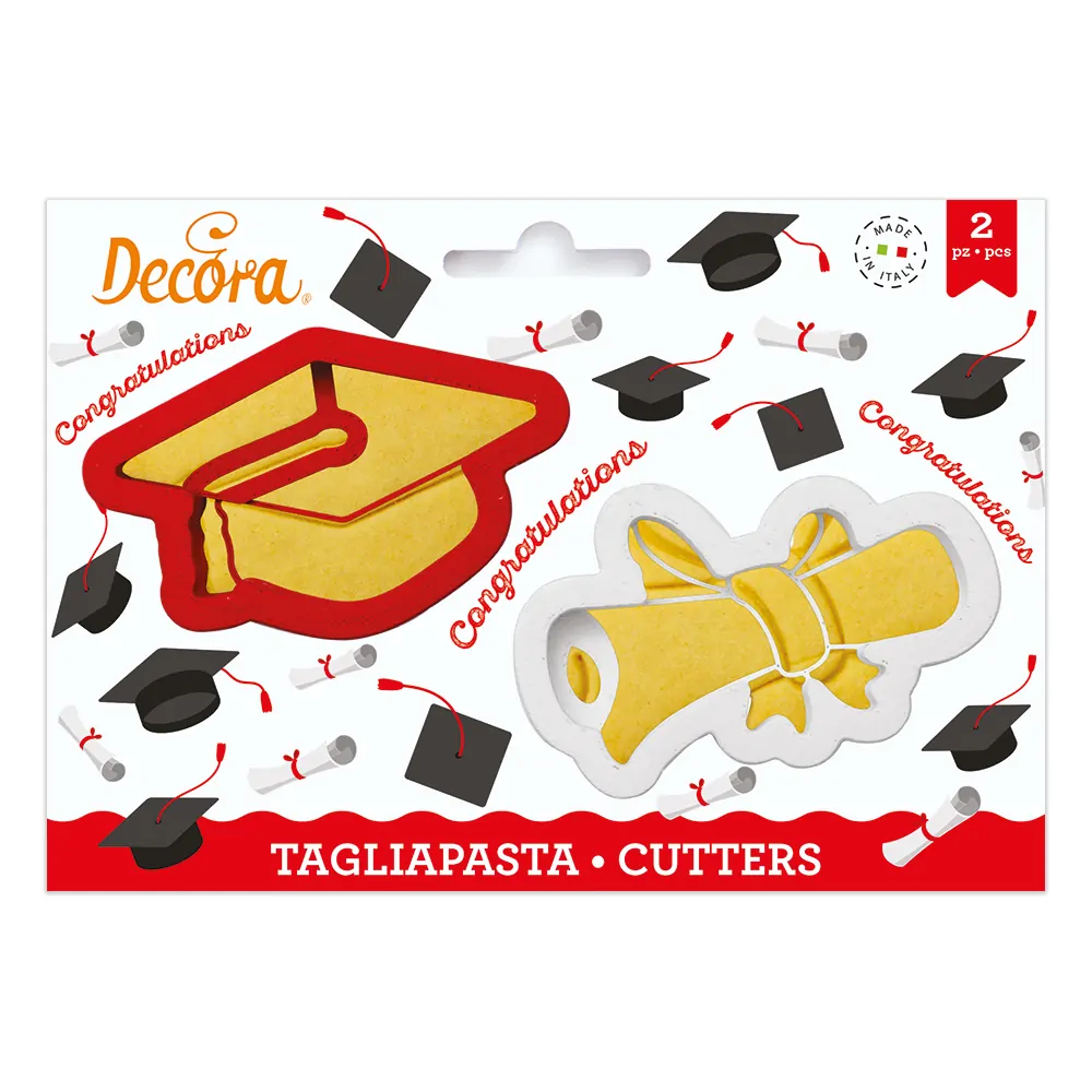 Koekjesuitsteker set afstuderen bij cake, bake & love 5 Koekjesuitsteker set afstuderen