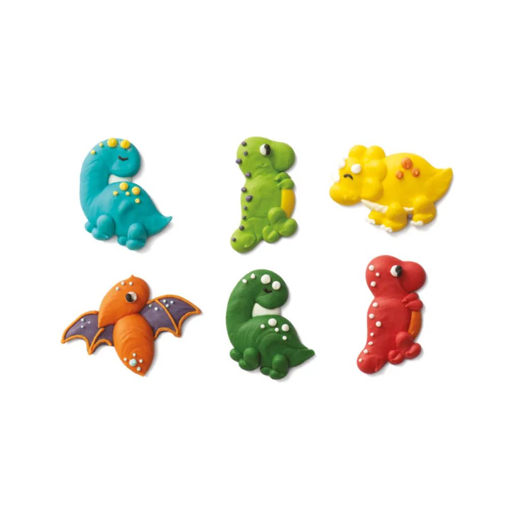 Suikerdecoraties jurassic dino groot 6 stuks bij cake, bake & love 6 Suikerdecoraties jurassic dino groot 6 stuks - afbeelding 2